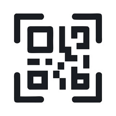 QR Code Scanner Illustration, Digital Technology Icon, Mobile App Concept