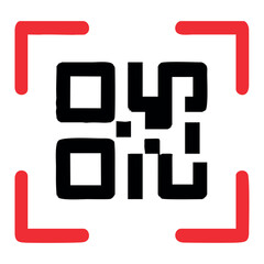 QR Code Scanner Illustration, Digital Technology Icon, Mobile App Concept
