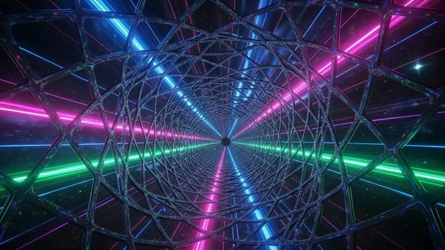 Abstract colorful glowing lights forming a bright futuristic space background