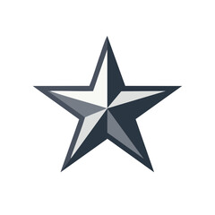 Obraz premium Metallic Star Icon with Gray Gradient