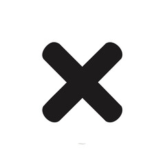 Obraz premium Black Cross Symbol Sign. Geometric Cancellation Mark. Deletion Symbol. Simple Black X Shape Icon