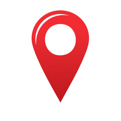 Red Location Pin Icon for Maps and Navigation Simple Modern Design on White Background