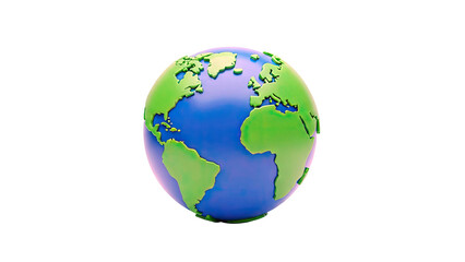 Fototapeta premium Globe Earth Model Isolated on White Background