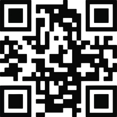 A black and white quick response code used for fast digital information scanning
