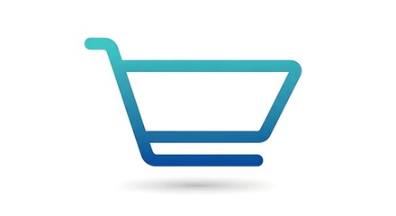 Modern shopping cart icon in blue gradient colors for e-commerce