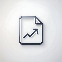 Modern document icon with growing graph and upward trend arrow