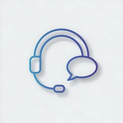 Modern customer service headset with speech bubble icon