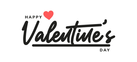Happy Valentine&rsquo;s Day Calligraphy Lettering Romantic Design