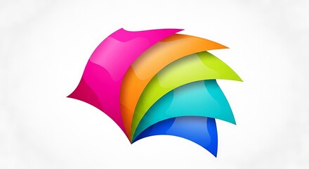 Colorful Abstract Shapes Overlapping Design Element.