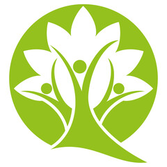 Drei Personen, Menschen als Baum, Familie, Team, Logo, Icon