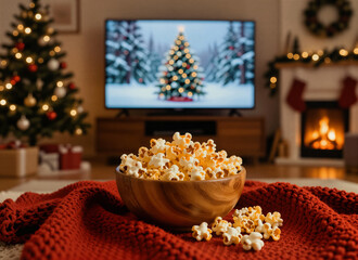 Cozy Christmas Movie Night with Popcorn