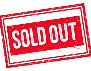 Sold out red stamp label retail inventory notice unavailable product alert sale status isolated on white background