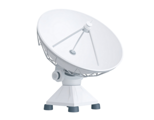 Radio telescope dish astronomy observatory space research signal reception satellite science isolated on white background