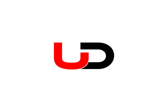 UD Logo with Red-Black Contrast &ndash; Bold Minimalist Monogram for Branding, Identity, and Visual Impact
