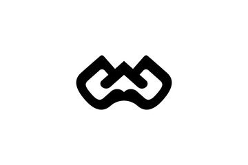 Fototapeta premium Stylized W or M Monogram Logo – Bold Geometric Design for Branding, Identity, and Visual Impact