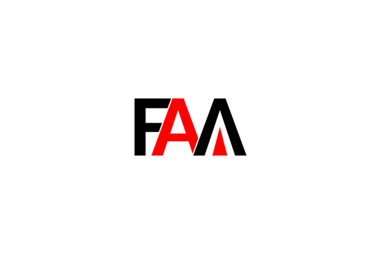 FAA Logo with Red-Black Contrast &ndash; Bold Monogram Featuring Geometric Arrow for Modern Brand Identity