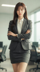 Confident Businesswoman in Office Setting
