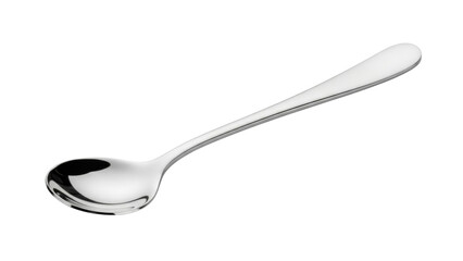 Stainless steel cappuccino spoon isolated on transparent background.