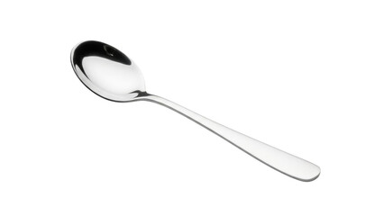 Stainless steel cappuccino spoon isolated on transparent background.