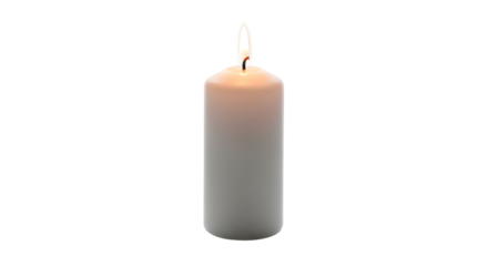 Unlit white candle with wick on a black background
