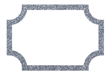 Silver glitter vintage frame. Shiny decorative border for invitation