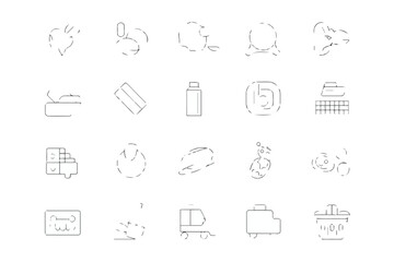 Fototapeta premium A simple vector illustration showing a set of shopping and business icons for web and mobile use
