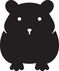 Obraz premium Cute hamster holding seed glyph icon black silhouette vector