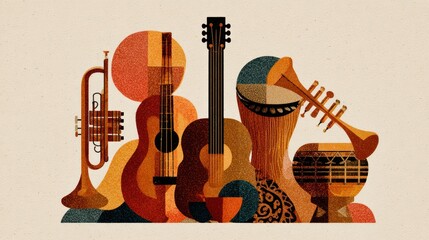 Colorful musical instruments