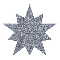 Obraz premium Silver glitter ten pointed star. Shiny decorative decagram for holiday