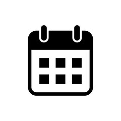 Simple Calendar Icon in Flat Style Isolated on Transparent Background