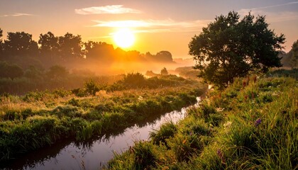 sunrise over the river