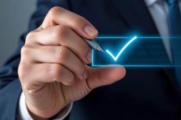 Digital Checkmark Celebration Professional Setting