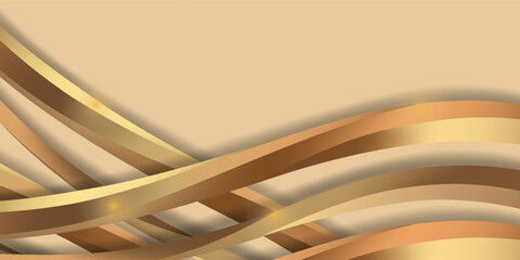 Fototapeta premium Abstract wavy gold background. Luxurious gold illustrations old vector background with blend of sparkling glitter.