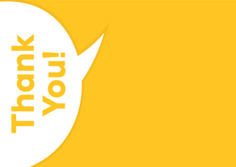 Thank You  speech bubble on a bright yellow background