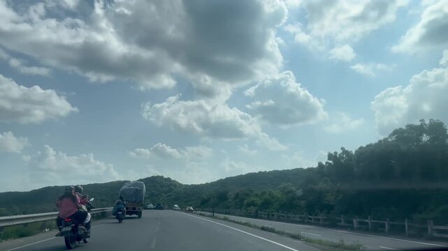 Driving a car - Front Window View