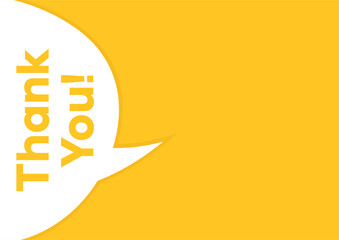 Thank You  speech bubble on a bright yellow background
