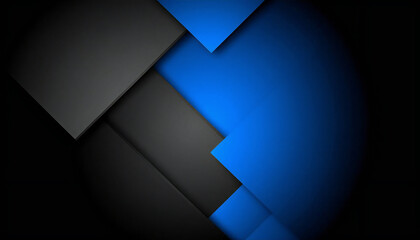 ブルーのアクセントが映えるダークトーンの抽象幾何学背景。