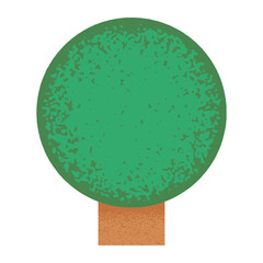 丸形のシンプルな木のイラスト素材