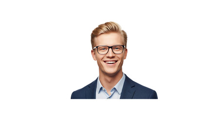 Smiling businessman wearing glasses
