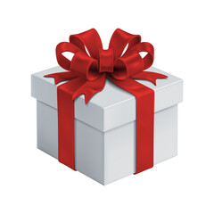 Obraz premium 3D render gift box with ribbon, present package