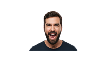 Man yelling with open mouth