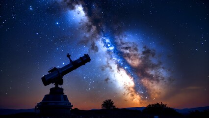 telescope in the night sky
