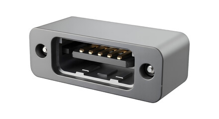 Fototapeta premium USB connector isolated on transparent background, showcasing its internal pins and external housing