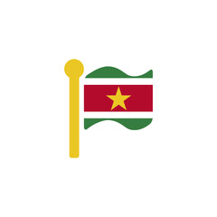 Suriname Flag Curve Style Icon