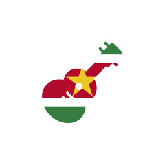 Suriname Flag Guitar In Icon