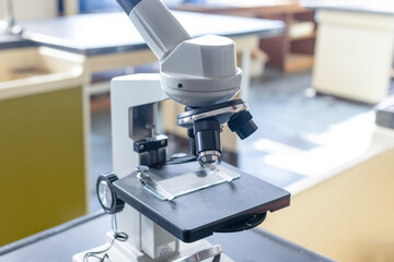 The optical microscope installed in the science lab.