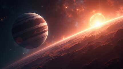 Giant planet illuminated by distant sun