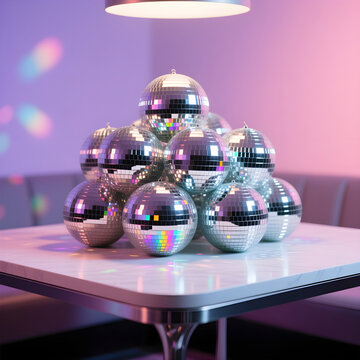 shimmering fisco balls displayed together