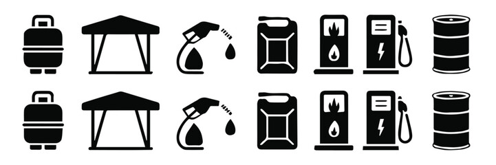 fuel and energy icon pack gas electric oil storage symbols © AIcon Star