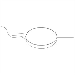 Continuous one line drawing of cooking pot cooking utensil concept simple line art design vector illustration
